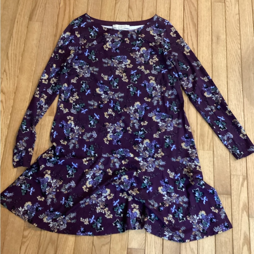 LOFT Floral Peplum Dress